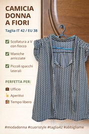 Camicia donna beige con cuori – Taglia IT 42 / EU 