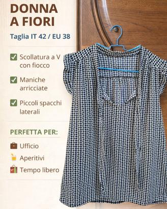 Camicia donna beige con cuori – Taglia IT 42 / EU 