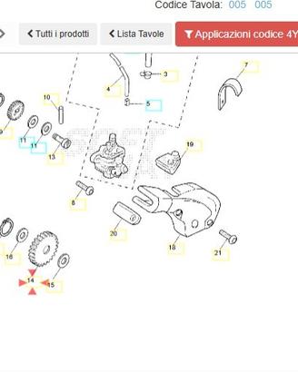 Ingranaggio folle Yamaha TZR50 4YVE31790000