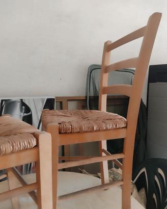 Sedie legno impagliate