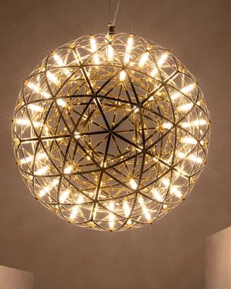 Lampada a sospensione a led in metallo dorato