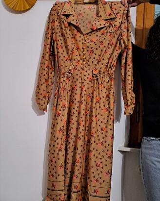 Vestito midì vintage marrone