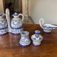 Set olio, aceto, sale, pepe in ceramica di Deruta
