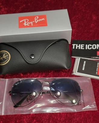 Rayban Aviator blu sfumato originale