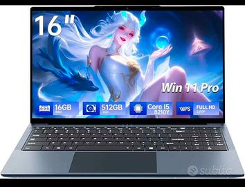 Notebook 16 Pollici, Core i5-8210Y CPU, Win 11 PC 