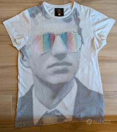 T-shirt viso uomo occhiali arcobaleno 