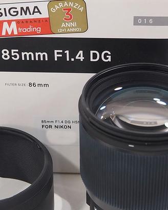 Sigma art 85 f1.4 per nikon
