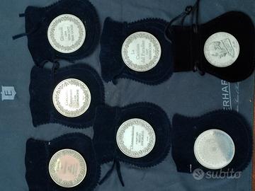 7 monete o medaglie in argento 925 
