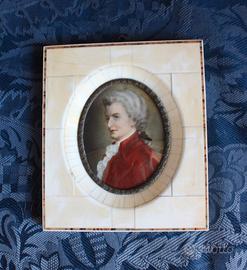Antica miniatura Wolfgang Amadeus Mozart c.1790