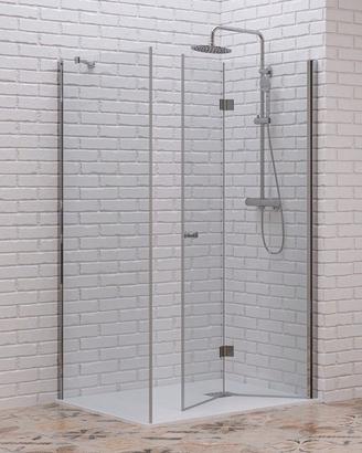 Box doccia 100x80 fisso 100 porta a libro 80 cm
