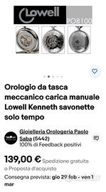 Orologio da taschino LOWELL