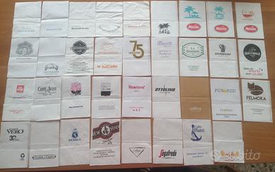 45 tovagliolini da bar di carta + raccoglitore 