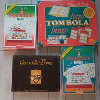 Set di giochi in scatola, dama, tombola sapientino