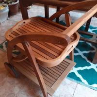 Carrello porta vivande con ruote da giardino
