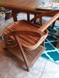 Carrello porta vivande con ruote da giardino