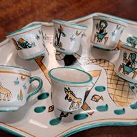 5Tazzine con zuccheriera ceramiche di Vietri