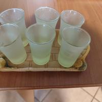 set da 6 bicchieri da limoncello con vassoio