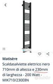 Scaldasalviette elettrico nero