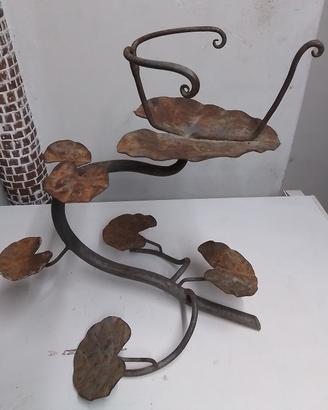 porta vaso in ferro battuto vintage 