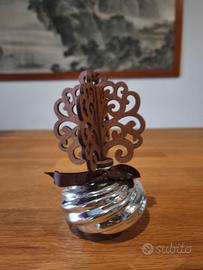 Diffusore Elegante: Base Argentata e Albero Legno
