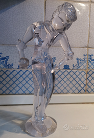 Scultura in vetro giocatore di bocce