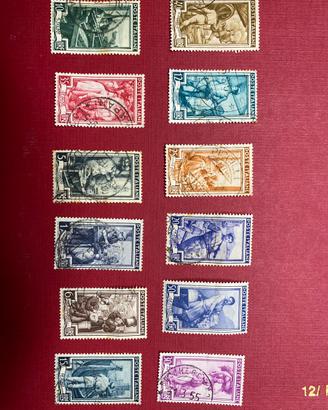 Francobolli serie ITALIA AL LAVORO 1950-1955
