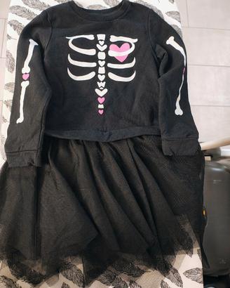 Costume scheletro bambina 116cm OVS si illumina