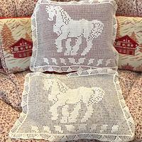 Vintage n, 2 copri cuscini a uncinetto