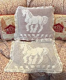 Vintage n, 2 copri cuscini a uncinetto