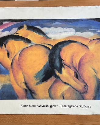 Tela cotone Cavallini Gialli di Franz Marc