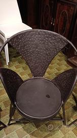 4 poltrone in ferro martellato