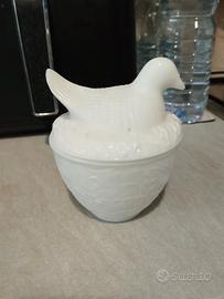contenitore vintage milk glass AVON