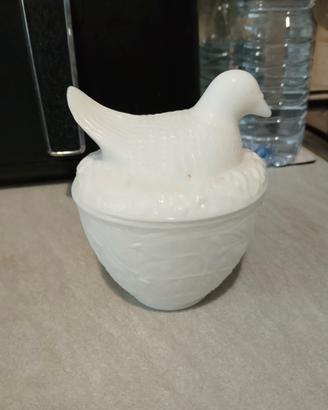 contenitore vintage milk glass AVON