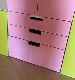 Cassettiera armadio bambini Stuva Ikea Rosa