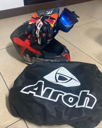 casco motocross e guanti