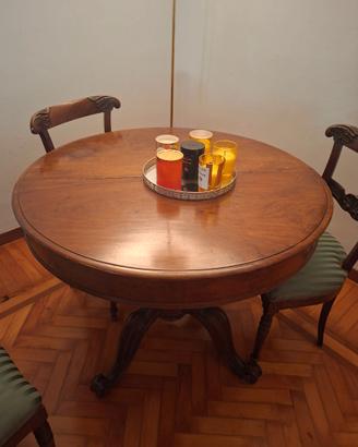 tavolo antiquariato in noce fine 800