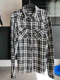 Camicia a quadri Nera e Bianca Blend S