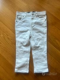 Jeans bianco Burberry taglia 2 anni/92 cm