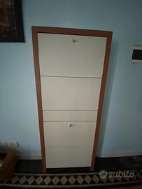 Scarpiera cornice legno e beige