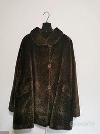 cappotto Ascley vintage in eco pelliccia maculata 