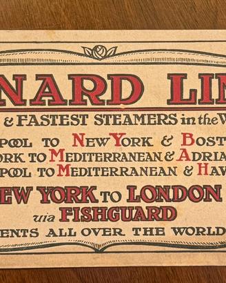 Placca pubblicitaria Cunard Line