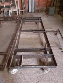 carrello acciaio con ruote 240x82