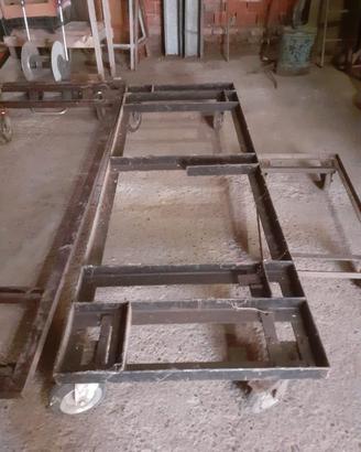 carrello acciaio con ruote 240x82