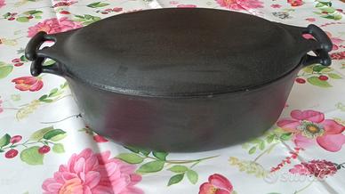 pentola con coperchio in ghisa non smaltata WMF