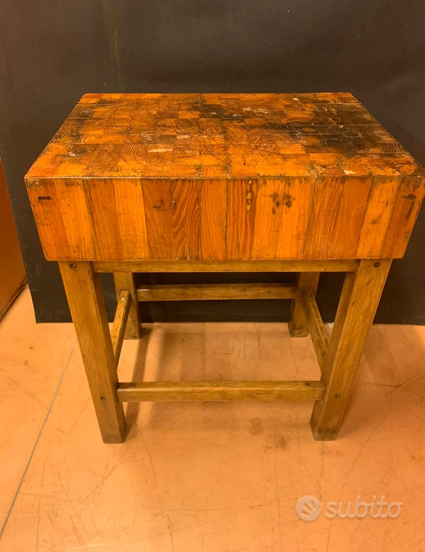 Ceppo Da Macellaio In Legno Di Faggio Forgast - Piano 40x50x20 Cm - Base Robusta Per Carne