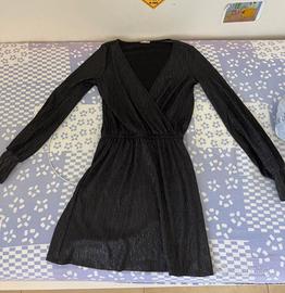 vestito corto argento scuro