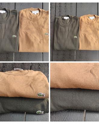 2 Maglioni Uomo LACOSTE Originali verde-beige