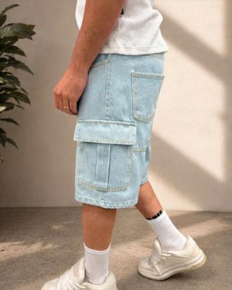 Shorts Cargo in denim chiaro