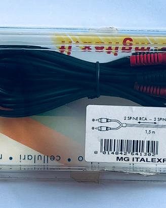 Cavo Audio Stereo 2 RCA a 2 RCA Maschio - 1,5m