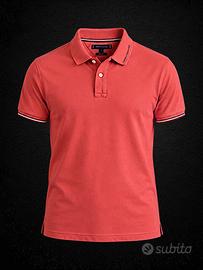 Tommy Hilfiger Polo Uomo L Corallo Y2K